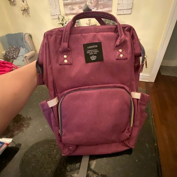 LeQueen Mauve Diaper Mommy Backpack - Picture 11 of 15
